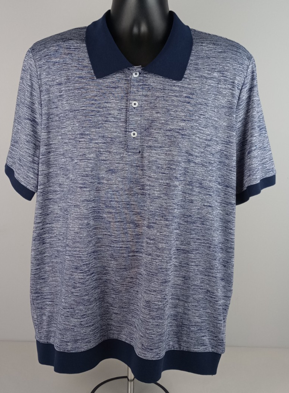 Paisley & Gray Slim Fit Mens 2XL Heather Blue Short Sleeve Collar Polo Shirt